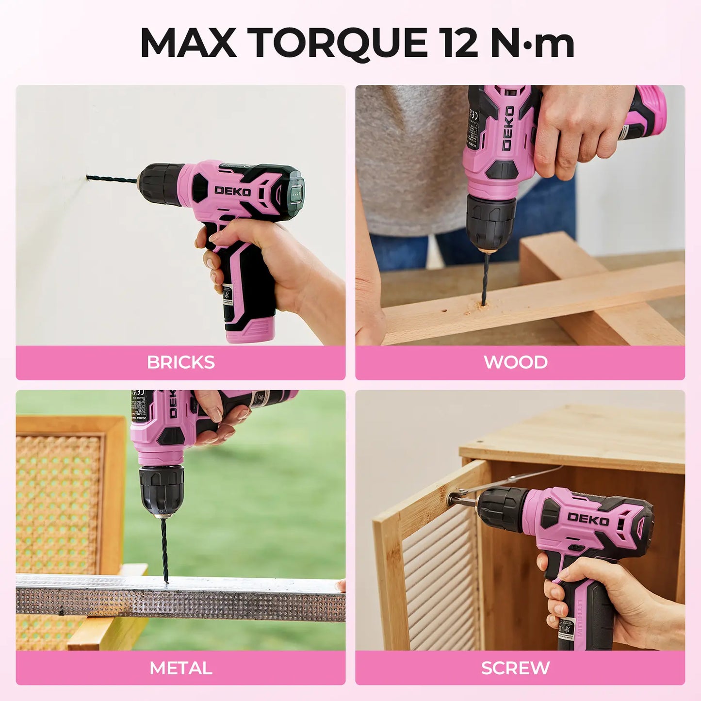 126PCS Cordless Drill Tool Set 8V Rechargeable Power Drill with Carry Case, Household Repair Tools, Ideal Gift for Dads