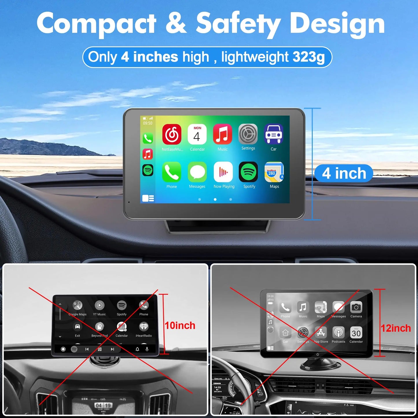 Upgraded Portable Wireless CarPlay Screen Adapter, Compatible with iPhone & Android, Smooth In-Car Entertainment System